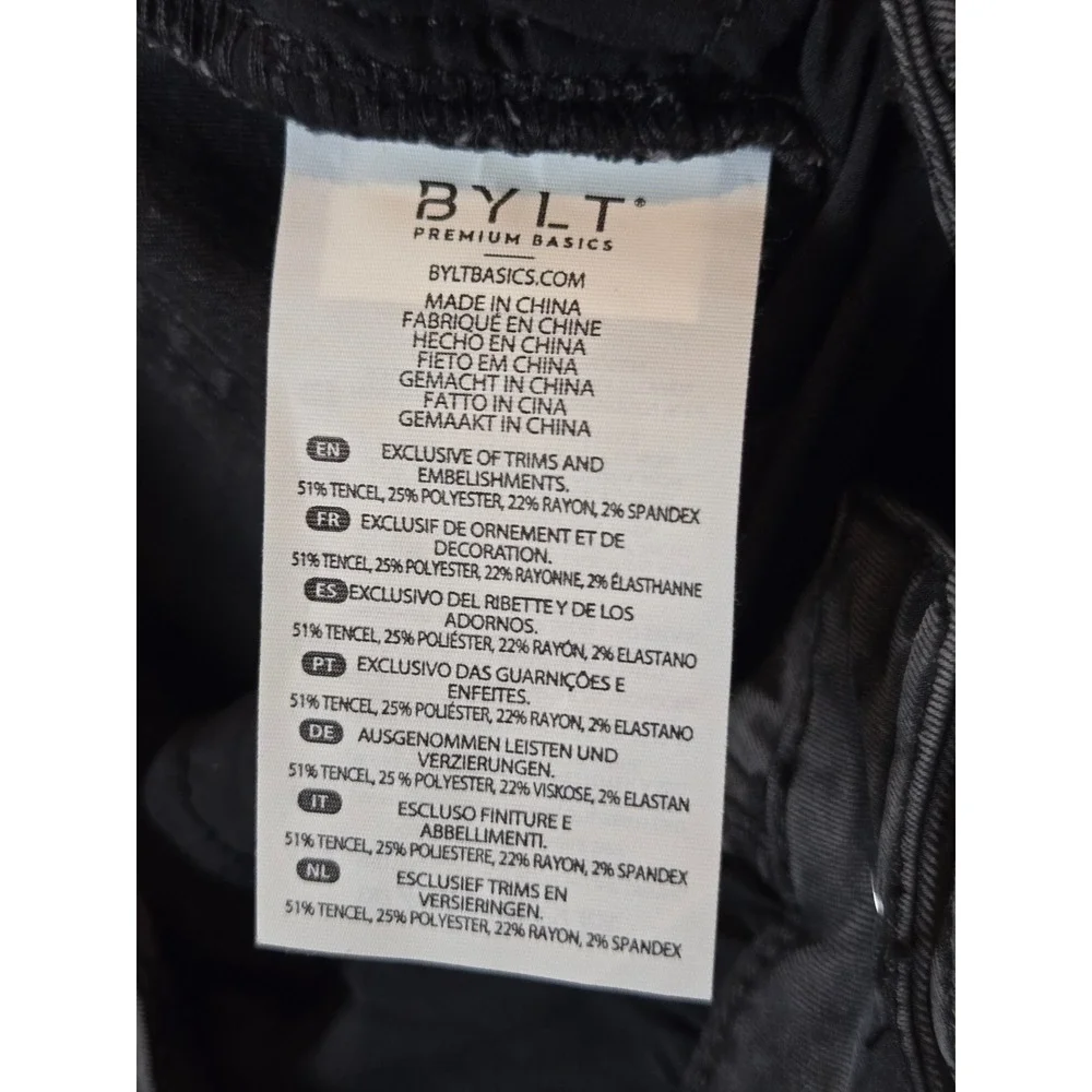 BYLT Coolflex Denim Jogger Mens Size L Washed Charcoal Stretch Tapered NEW!